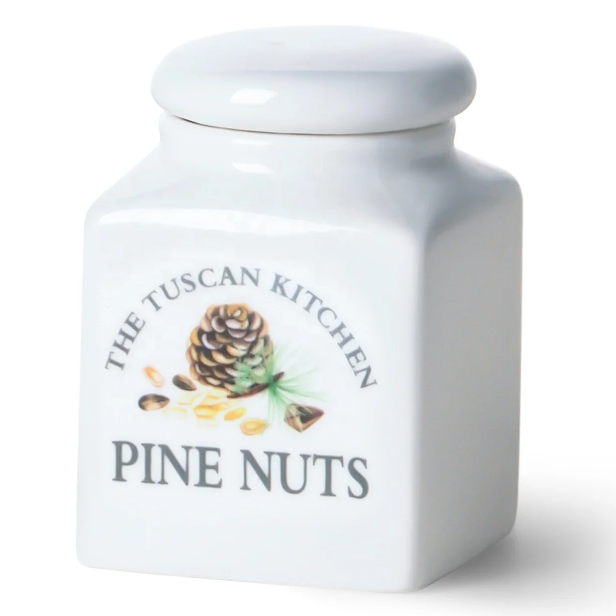 Modern Home Factory Direct Porcelain Ceramic Spice Containers Covered Turmeric for Pine Nut, Black Pepper