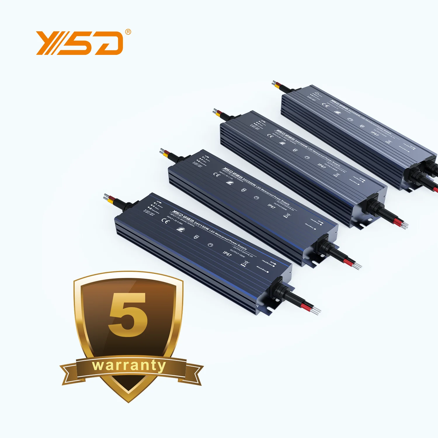 CE ROHS LED Constant Voltage 250w Waterproof LED Power Supply IP67 12v24v Outdoor LED Transformer  With LED Ceiling Light Panel