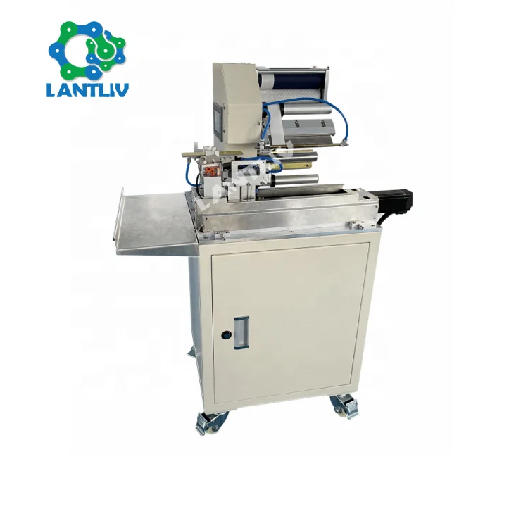 Semi Auto USB Wire Earphone Harness Flag Self-adhesive Labeler Cable Wire Labeling Machine for Wire Half Folding Paste Labels