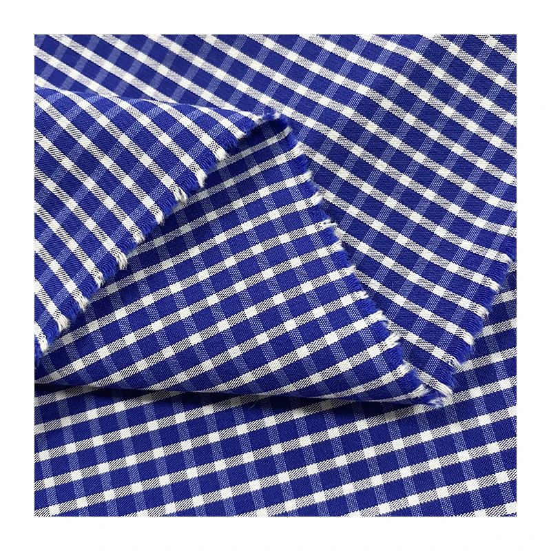 Cotton Blend Nylon Stretch Yarn Dyed Fabric Check Stripe Style Yarn Dyed Shirt Fabric With Spandex