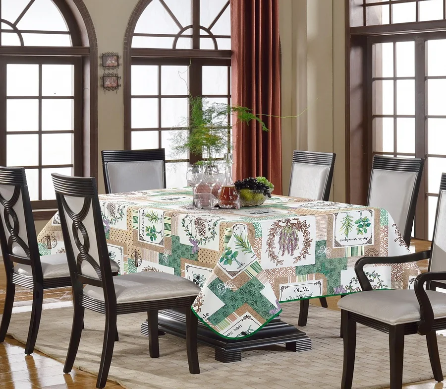 Lavender olive provence Stain Resistant Washable green Table Cloth for Upholstery