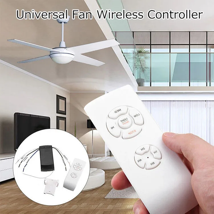 110-220V Timing Wireless Control Switch Adjusted Wind Speed Transmitter Receiver Universal Ceiling Fan Lamp Remote Control Kit