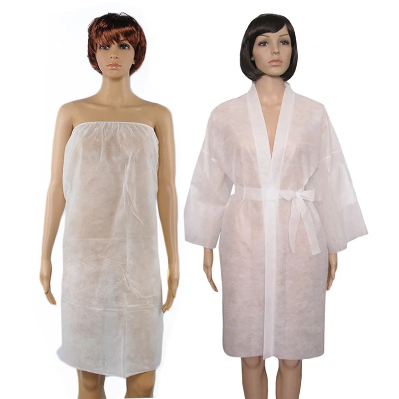 Beauty Salon Sauna Bathrobe Disposable Kimono Gown