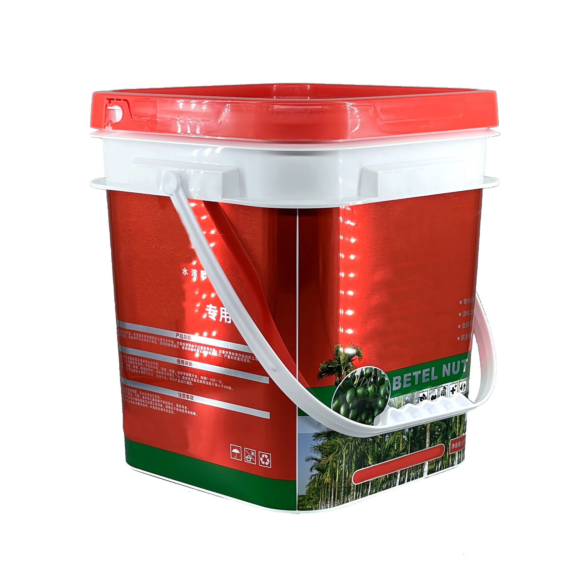 Custom Logo&Color Food grade chemical barrel pail recycled 10Lpaint bucket Square plastic buckets