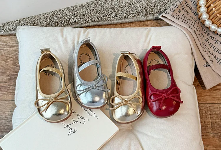 Conyson Children leather shoes 2024 spring summer new girls soft bottom shoes bow baby non-slip fashion princess single shoes