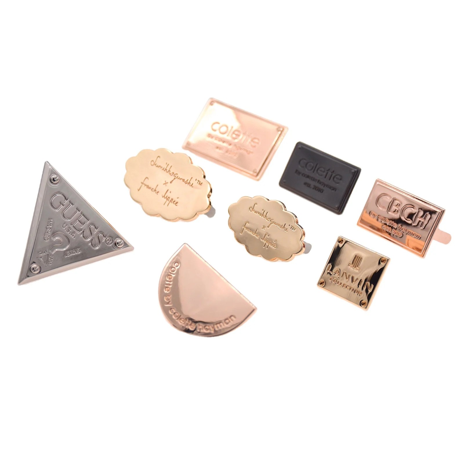 OEM ODM Bag Hardware Accessories Name Plate Metal Logo Tag Custom Engraved Metal Brand Logo Labels Bag Parts