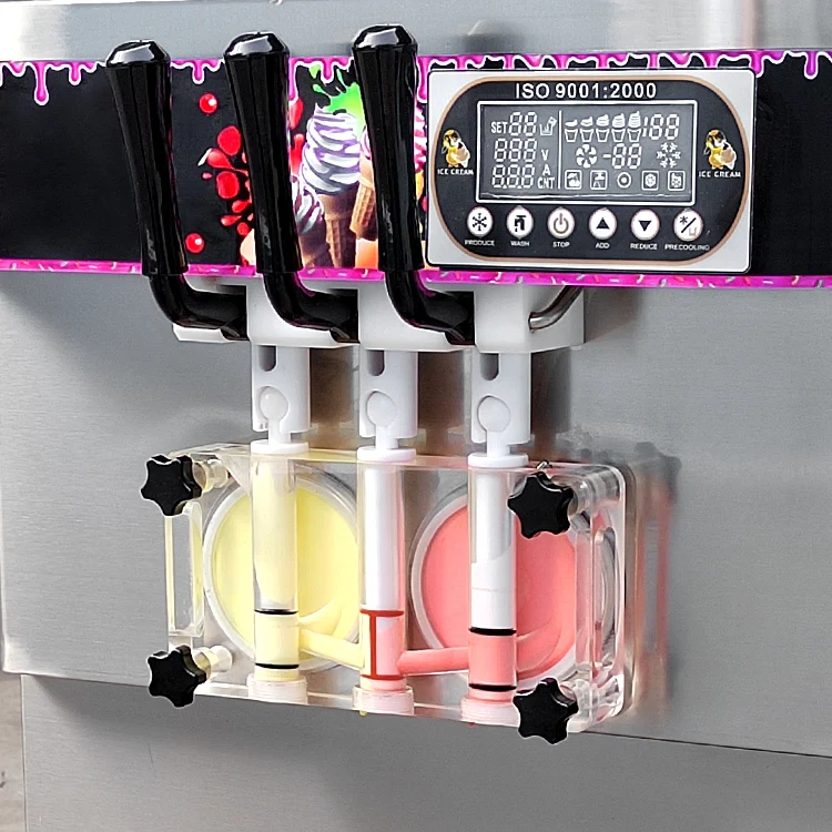 ETL CE Rohs Certificate Approval 3 Flavors Taylor Commercial Automatic Vending Frozen Yogurt Soft Ice Cream Machine