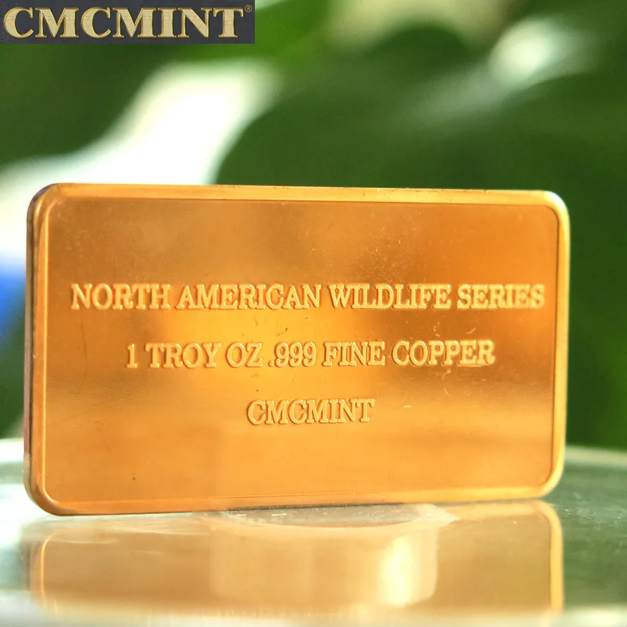 copper wholesale price 1 oz 999 Fine Pure Copper Moose Bullion Bars A78