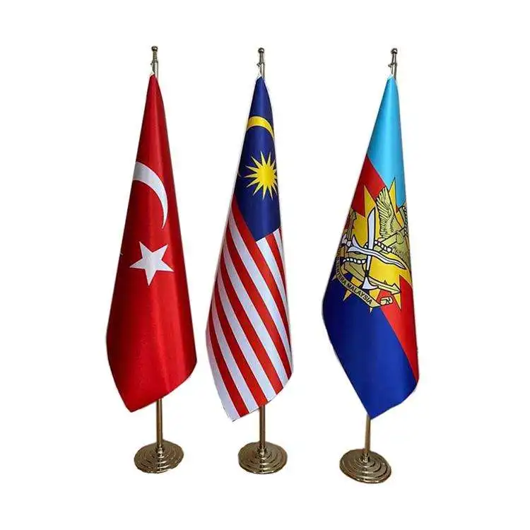 Wholesale custom desk top table small flags advertising campaign banner all countries national flag with logo