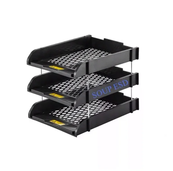 Antistatic ESD 3 Layer Plastic Stackable File Rack holder SP-STA04-5