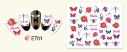 E 701-800 New Design Nail Manicures Decals 3D Art Cute feather Best Nail Art sticker for nail