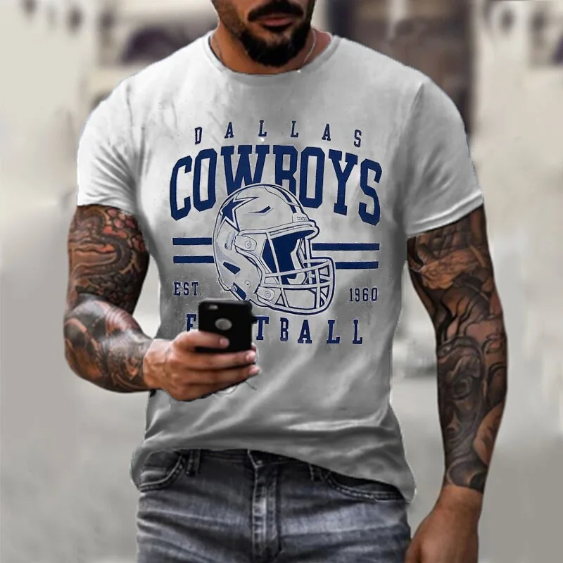 America Summer New Men T Shirts Fashion Oversize Loose Clothes Vintage Short Sleeve Printed O Collared N F L T-shirt