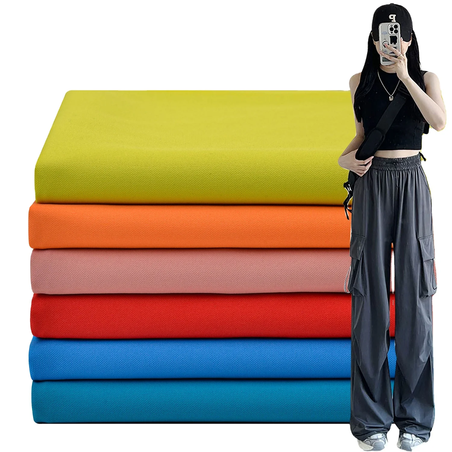 OEM мягкая нейлоновая эластичная ткань против морщин для улицы 100D простая четырехсторонняя эластичная ткань для спортивных быстросохнущих штанов