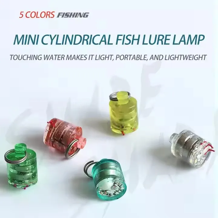 Mini Deep Drop Underwater Cylindrical Waterproof Fishing Lure Light For Attracting Flashing Fish Trap  Light