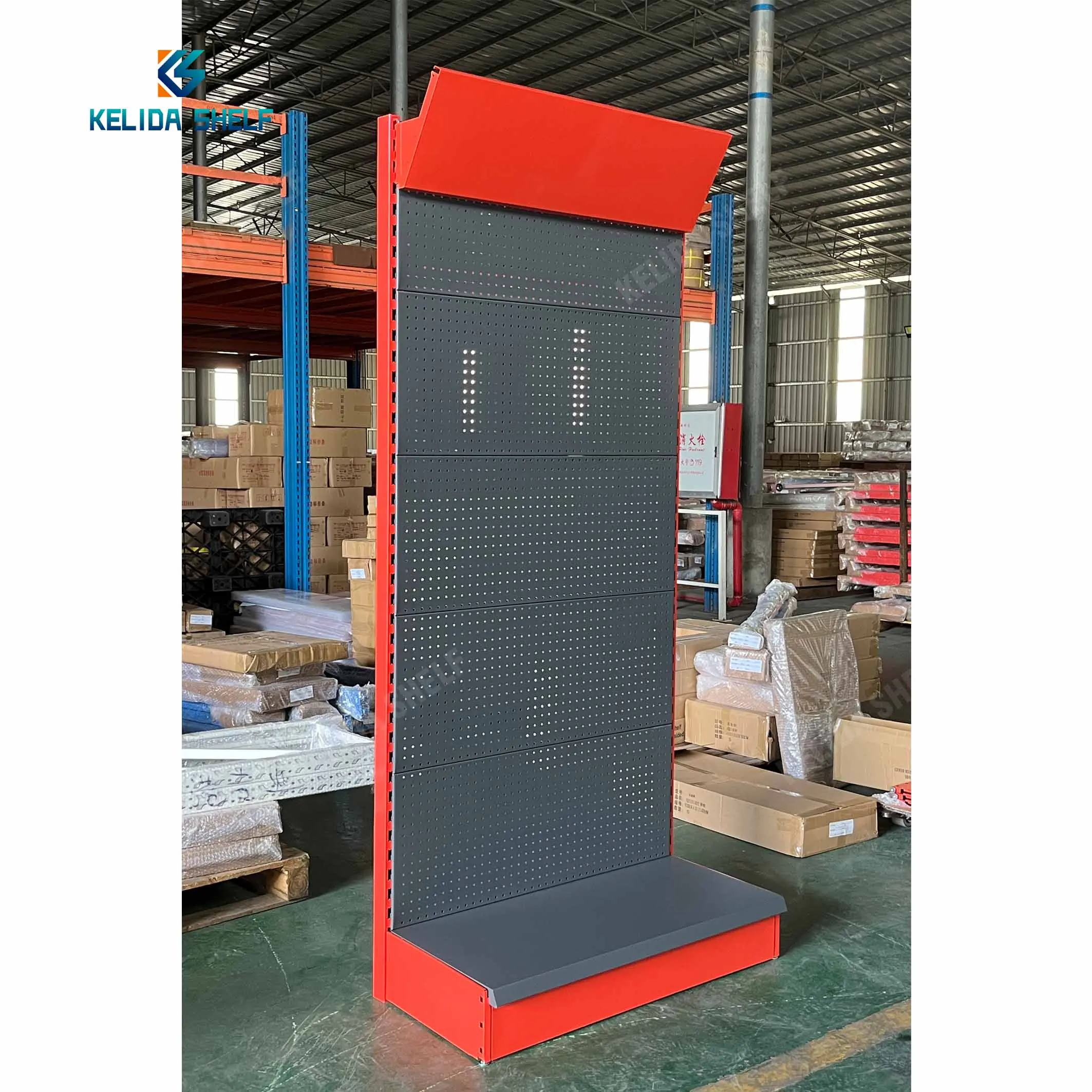 Pegboard Metal Display Rack Tool Hardware Store Supplies Shop Shelving Peg board Power Tools Display Rack