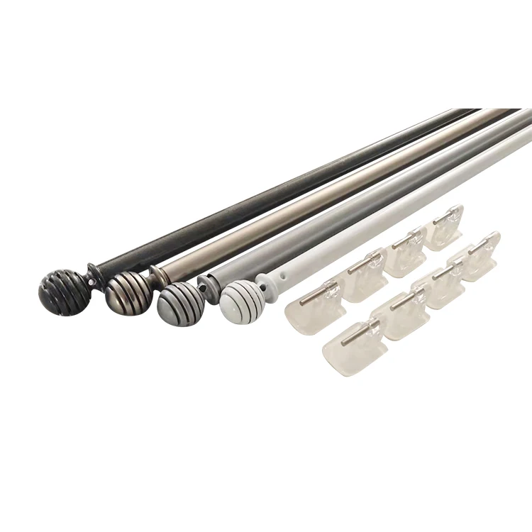 Wholesale metal curtain finials and accessory curtain rod set for windows curtain rod pole