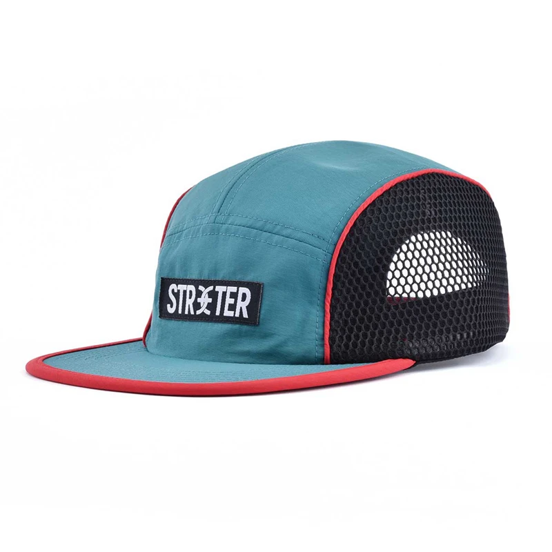 Wholesale Snapback Waterproof Running Five Panel Camp Cap Duckbill Hat Custom Sport Cap Nylon 5 Panel Caps and Hats