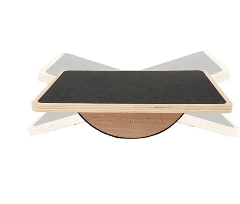Eco-friendly Wooden Balance Board with Resistance Band ABS Material for Body Exercise and Tilt Wobble Training