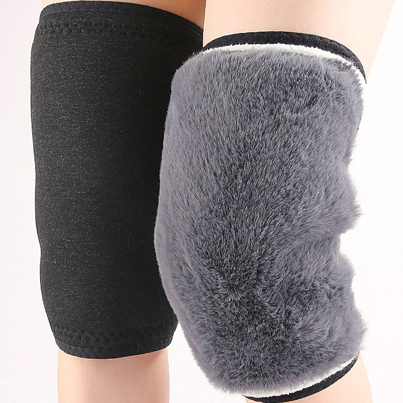 Double-layer Composite Wool-like Sheep Cover Knee Pads for Autumn Winter Unisex Padded Velvet Protectors Keep Warm Kneepads