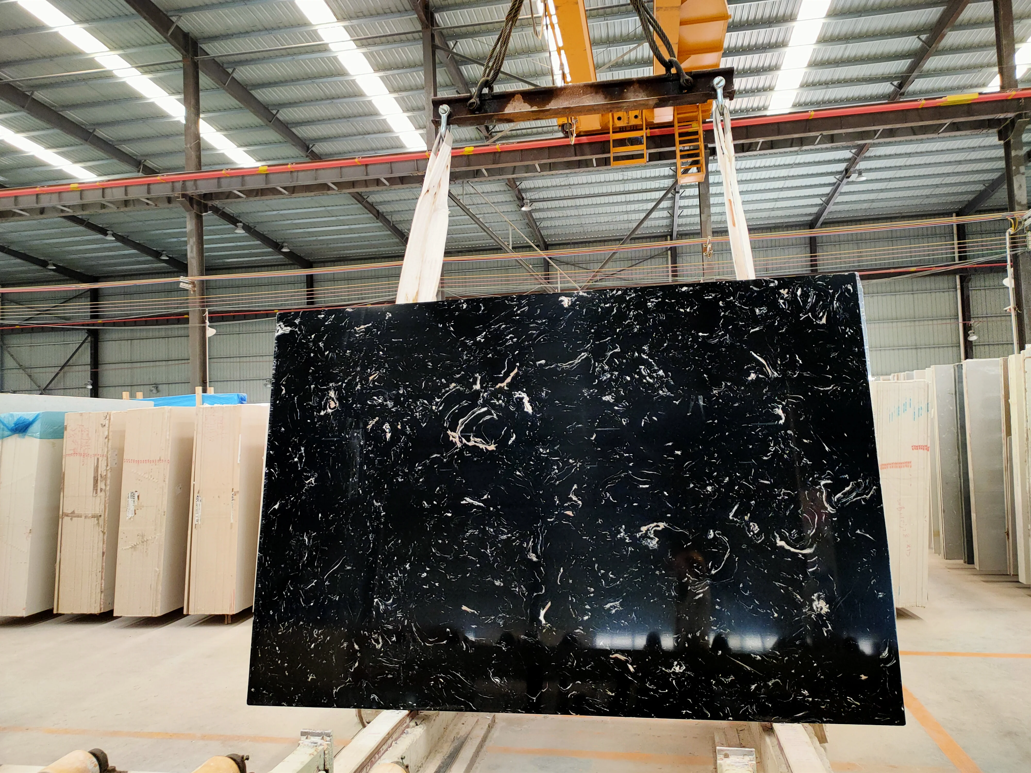 High quality shower wallboard countertop black artificial marble