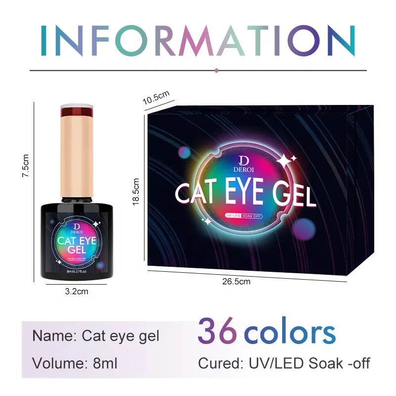 Super Popular 36colors Collection Crystal Cat Eyes Rubber Base Cat Eye Gel Polish Set Box OEM Nail Polish Supplies