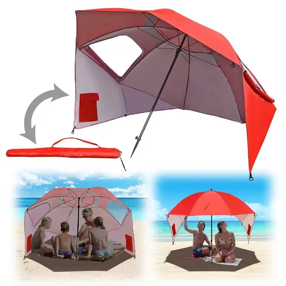 Outdoor Waterproof Folding Sport-Brella Shelter Beach Sun Umbrella with Custom LOGO