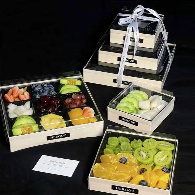 Роскошный контейнер для закусок с крышкой разделенная коробка квадратная одноразовая деревянная тарелок