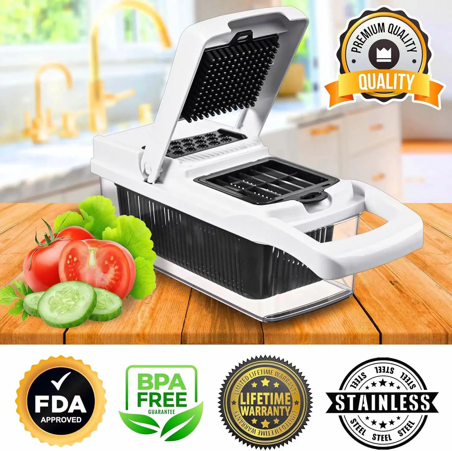 Pro Onion Chopper Multifunctional 26 In 1 Food Processor 12 Blades Steel Vegetable Slicer Dicer Cutter Peeler New Kitchen Fruit