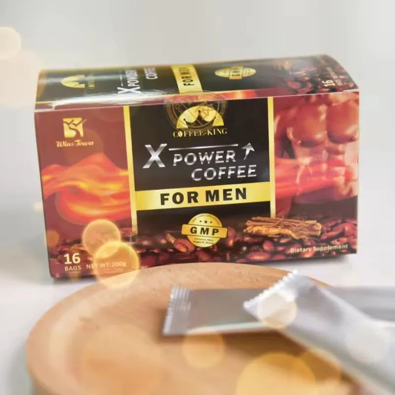 Custom Men Power Organic Herbal Coffee Maca X Power Coffee Maca Ginseng Instant Man Power Energy Coffee Powder