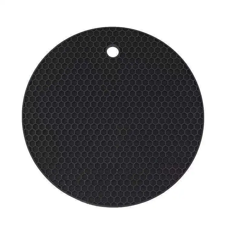 Round honeycomb silicone placemat anti-scalding non-slip mat The table mat with heat insulation function is easy to clean