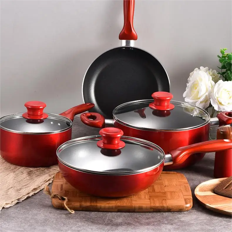 Manufacturer Pot Non-Stick Induction Sets Frying Pan Outdoor Camping Cooking Pot Cookwares Sets