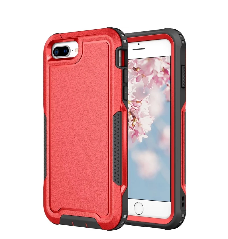 For iPhone 6 Plus / 7 Plus / 8 Plus mobile phone Cover 3in1 PC + TPU Material Anti-drop Anti-slip Mobile Phone Protective Case