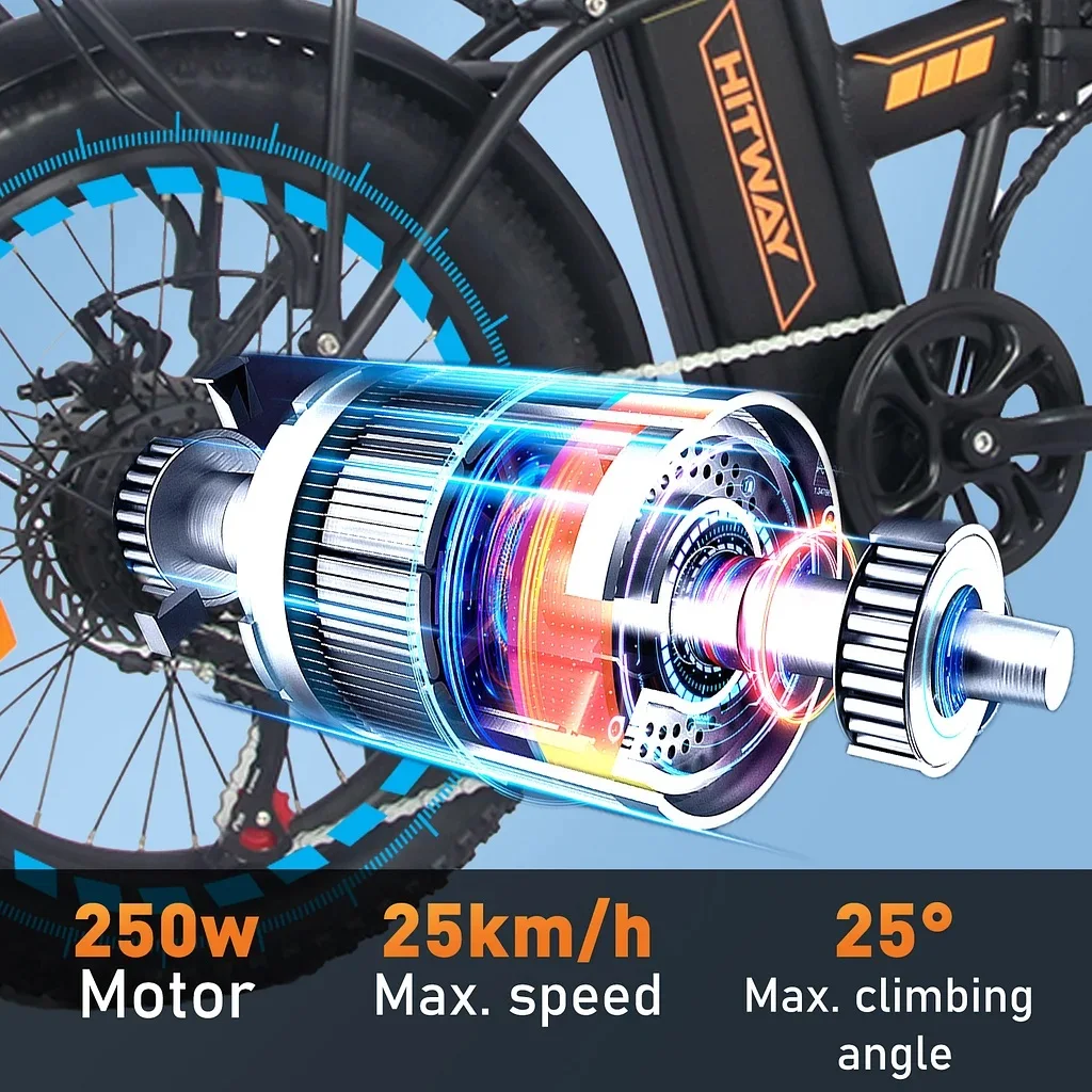 HITWAY 350W 36V 20Inch 7Speeds Electric Bicycle for Adult New EU Stock Cheap Price Foldable Light Max 90KM