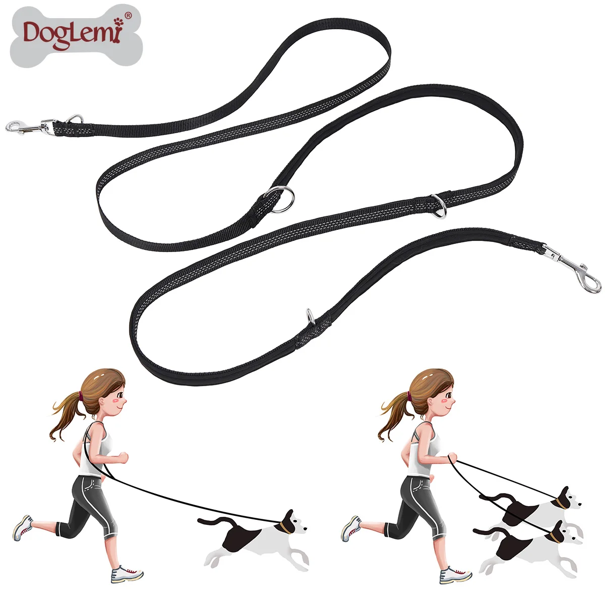 Professional Nylon Dog Training Lead, 3 Meters Adjustable Multi Function Dog Leash, Retractable Long Ling Dog Lead