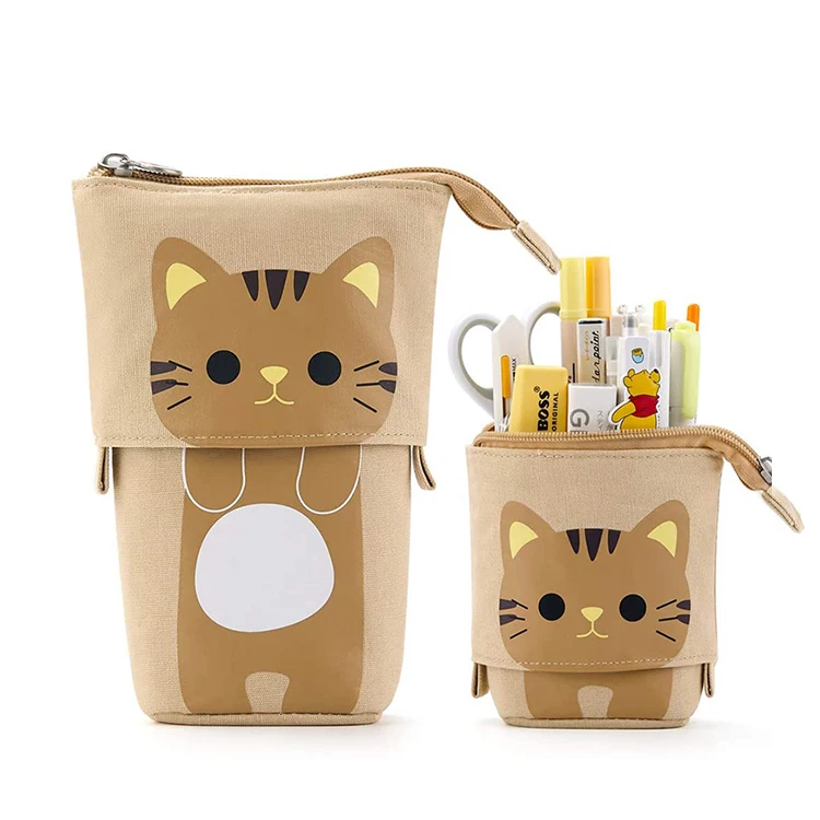 BSCI factory school cartuchera pen pencil supplies estuche fabric holder case bag zipper astuccio Kawaii Stationery Pouch