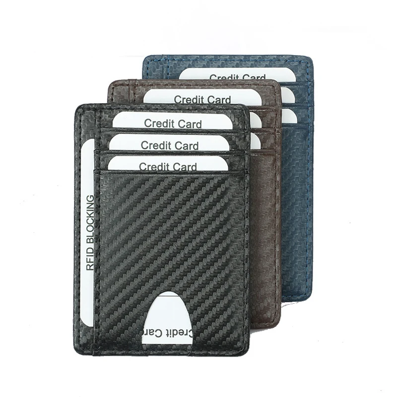 Slim Minimalist Card Holder Wallet Front Pocket RFID Blocking Leather Wallets for Men Women