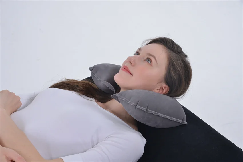 U-shape Neck Traveling Pillow Camping Travel Inflatable Beach Pillow Travel Air Pillow