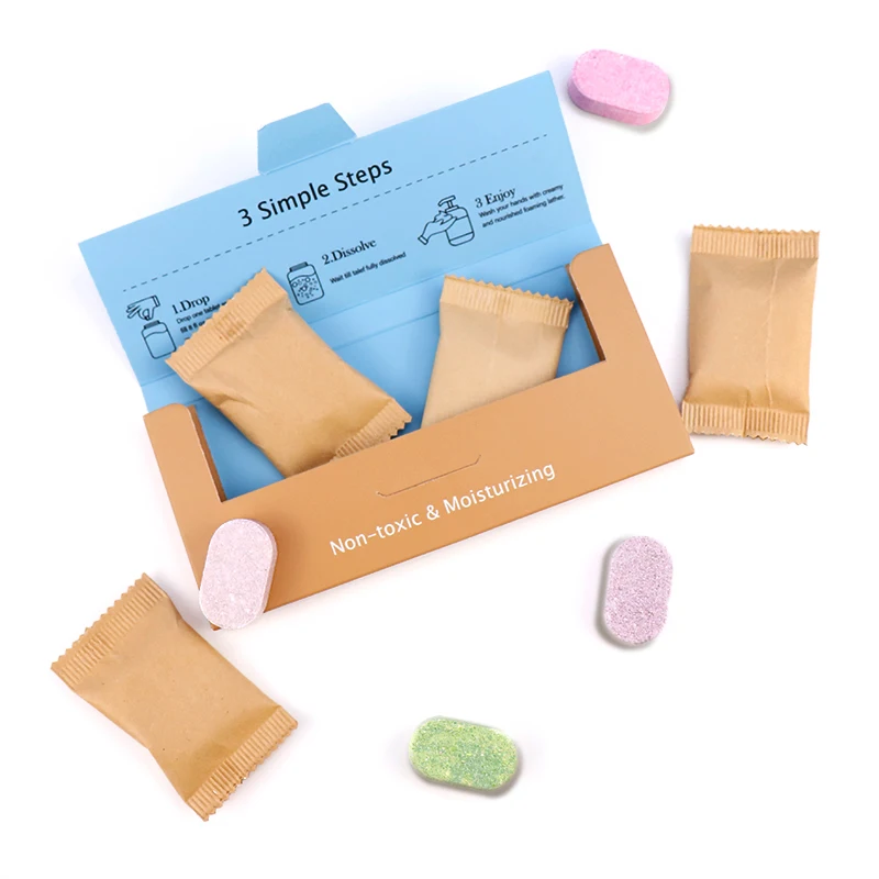 Mini Portable Foaming Eco Friendly Disposable Hand Soap Tablet for Outdoor Hotel Camping Hiking