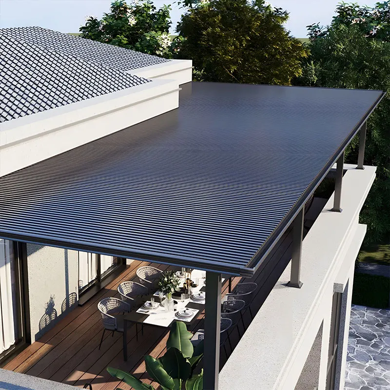 Alu Aluminum Tiles Gazebo for Sunshade Tiles  Outdoor Windproof  Pergola Modern Pergola Roof  Sunroom Waterproof Greenhouse