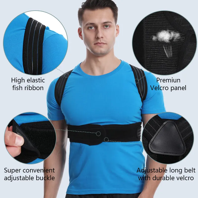 Amazon orthopedic adjustable belt humpback shoulder spine back brace support posture correctors belt for men and women