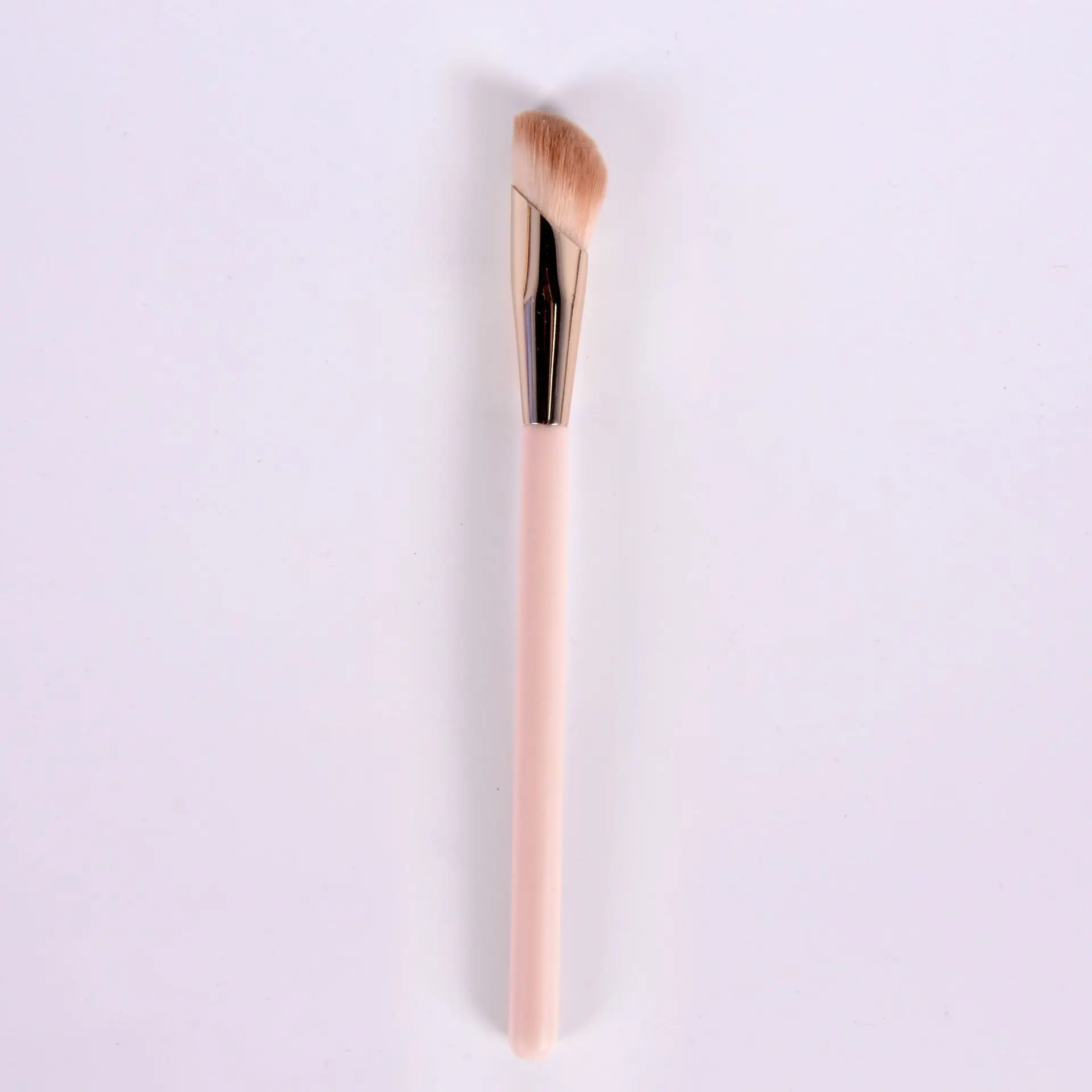 Factory oem Pink angled Foundation Makeup Brush Synthetic hair Shaped Foundation Brush Kabuki Brush For Face