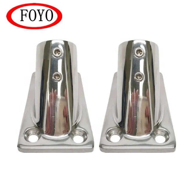 Boat Hand Rail Fitting-45/60/90 Degree 1 inch Rectangular Base-Marine 316 Stainless Steel usd by Boats/Awning