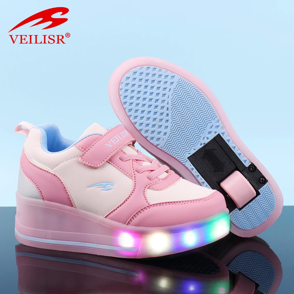 Kids Single Wheels Shoes With Lights Retractable Roller Skates Shoes Led Flashing Sneakers Zapatos Con Ruedas Wheels Shoes