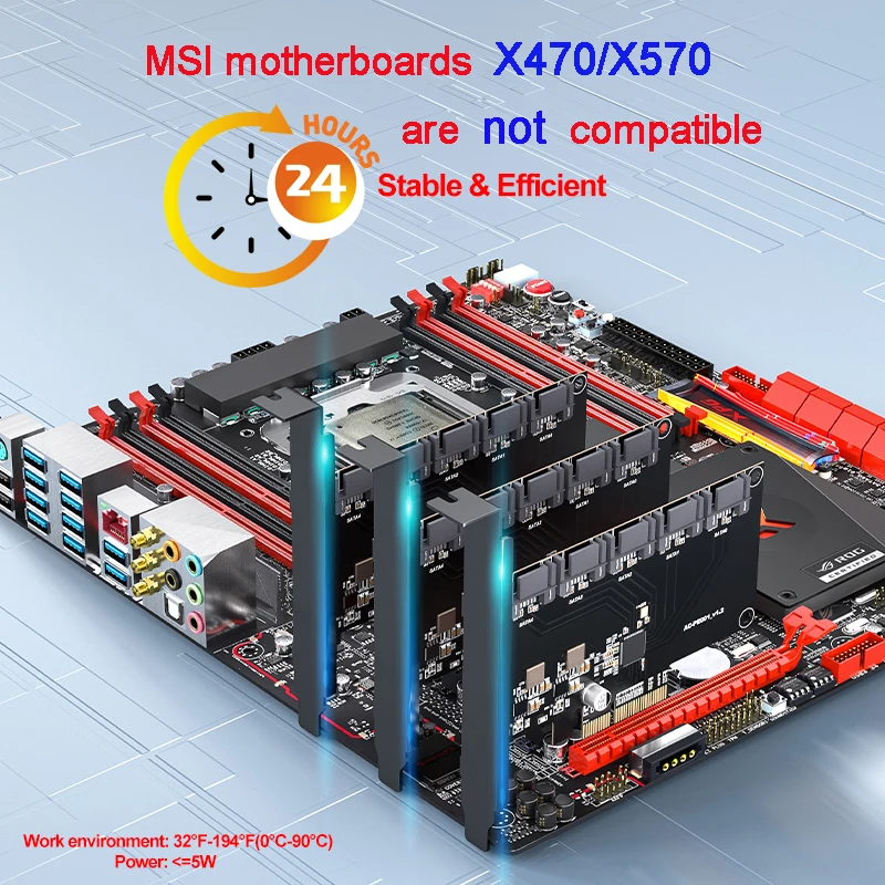  Лидер продаж 8 портов PCIE-SATA 3 0 ACASIS 6 Гбит/с плата расширения для цепочки биткоинов Майнинг