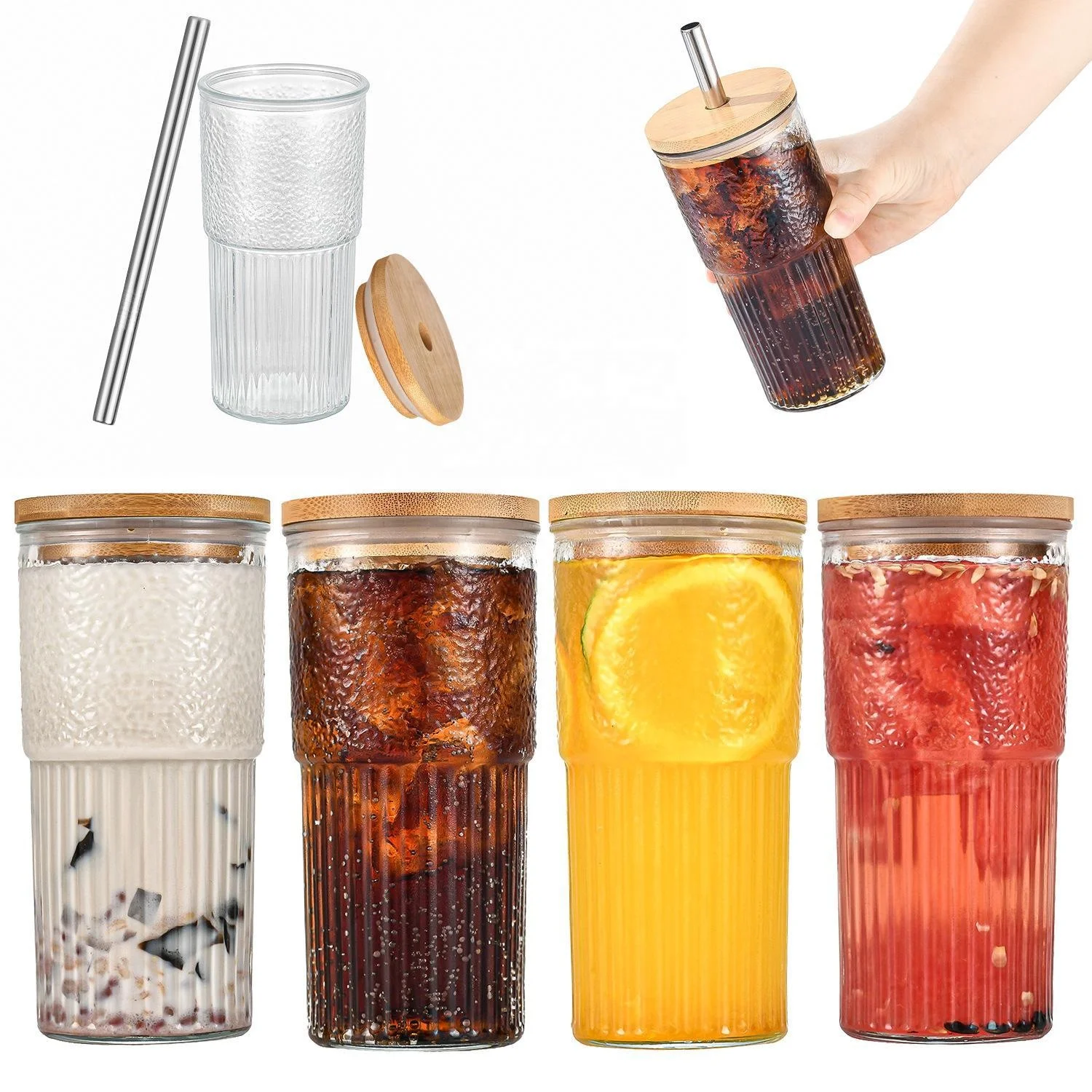 20oz Travel Coffee Mug Coffee Tea Mugs Beer Glasses With Handle Glass Cup Drinkware For Beverage Juice Glass Mugs