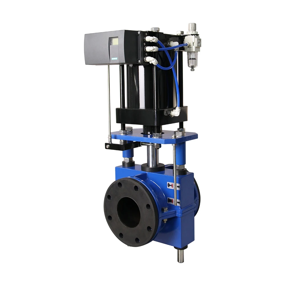 Pneumatic pinch valve with positioner