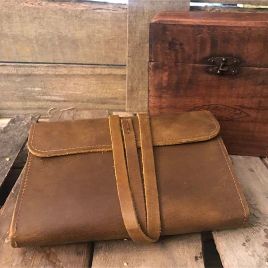 Wholesale Custom Design Leather Pipe Tobacco Pouch, Men Tobacco Bag Leather, Tobacco Bag