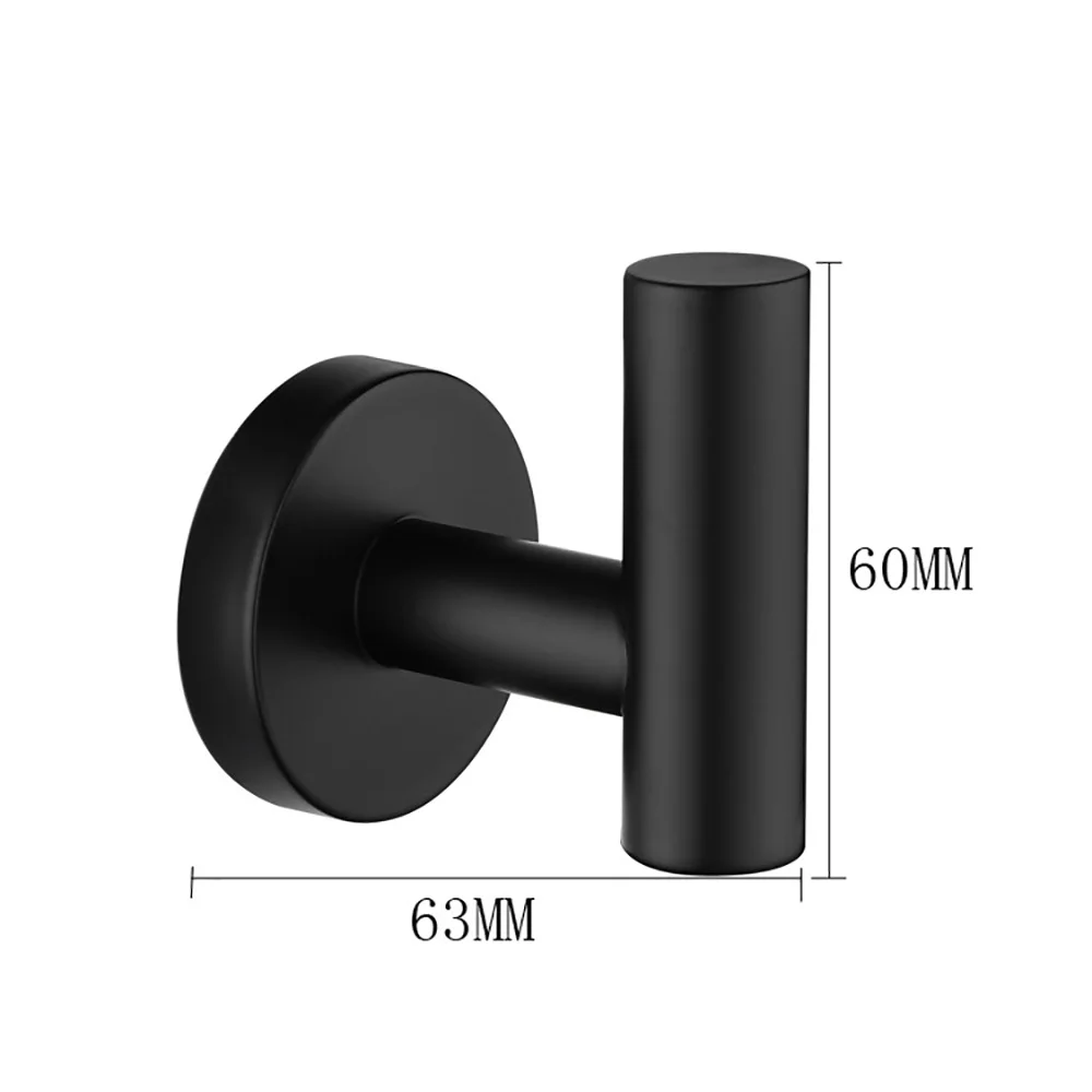 High Quality Bathroom Hardware Accessory Set Wall Mounted 304 Stainless Steel Towel Rack Black Hanger Gold