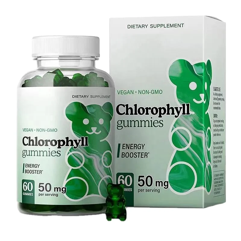 Low Calorie Favorable Blood Health Vegan Chlorophyll Gummies Support Liver And Bowel Detoxification