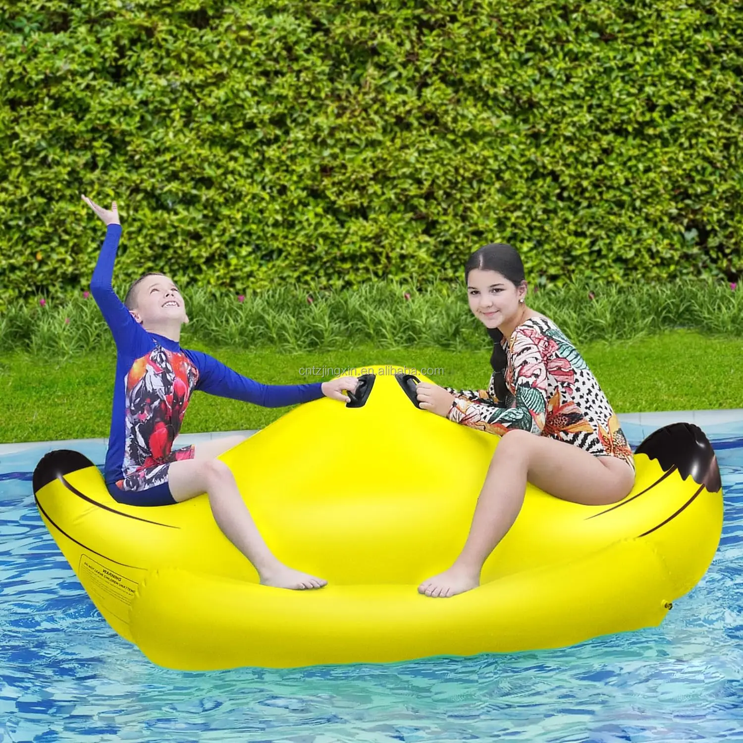 Factory Custom PVC Inflatable Banana Pool Pontoon Adult Kids Large Pool Toys Water Park Summer Party Outdoor Sports